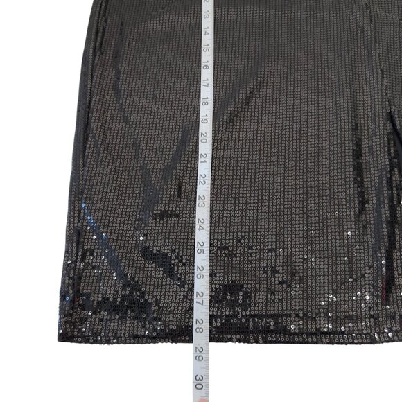 Time and Tru Womens SZ M Sequined Pencil Skirt Black Mid-Rise Knee-Length - Picture 6 of 12